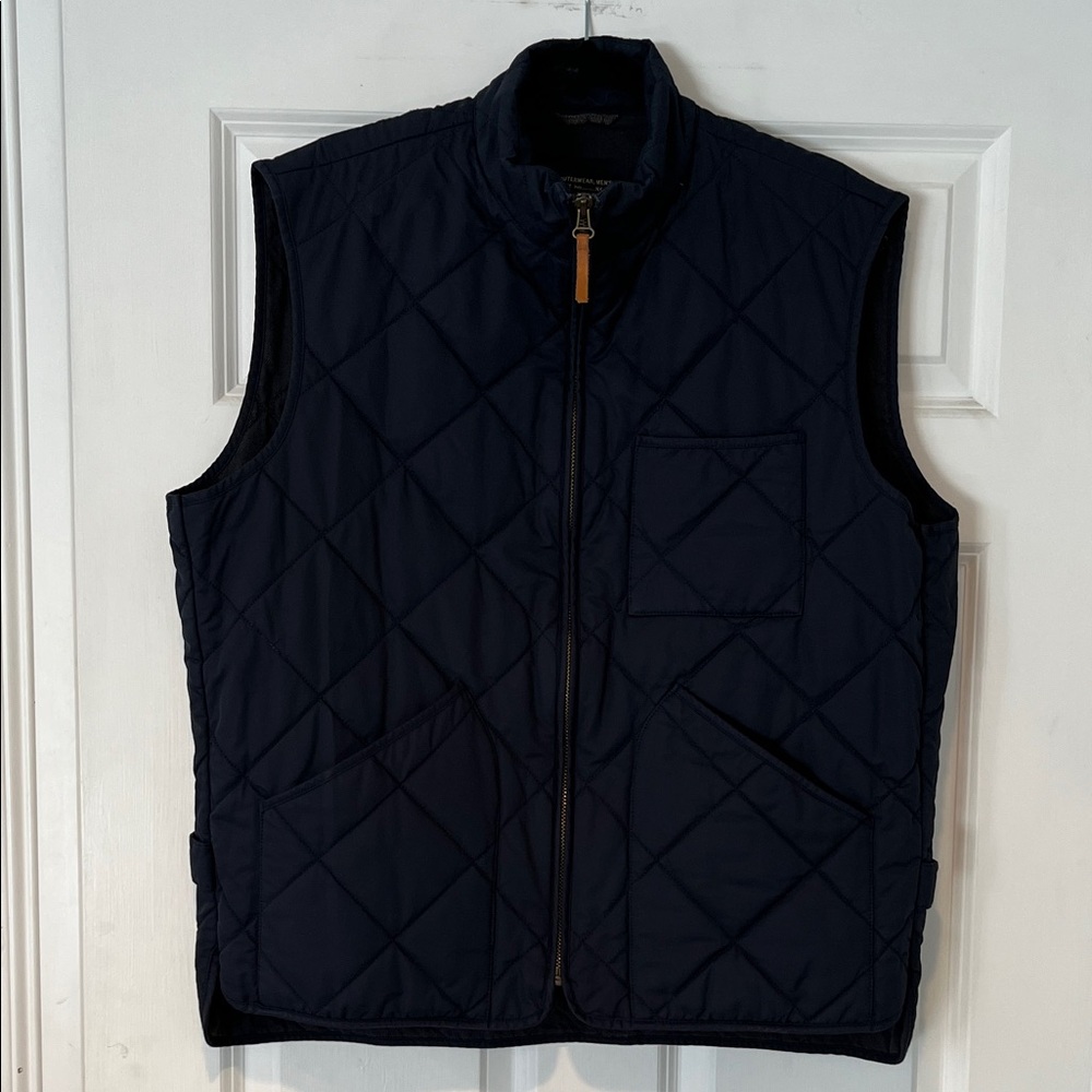 J. Crew Men's Dark Blue Quilted Vest